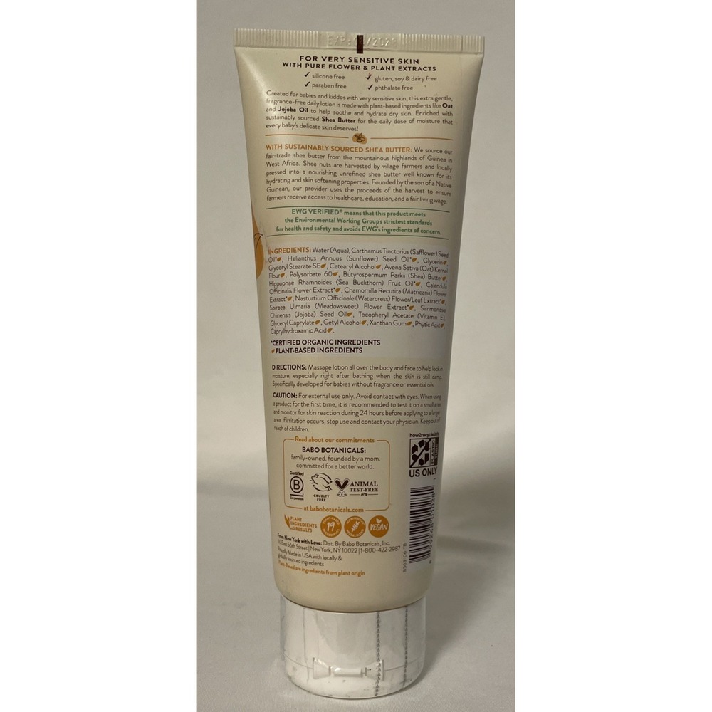 BABO Botanicals Sensitive Baby Fragrance-Free Lotion 8oz EXP 8/2028 NEW & SEALED - Picture 4 of 7